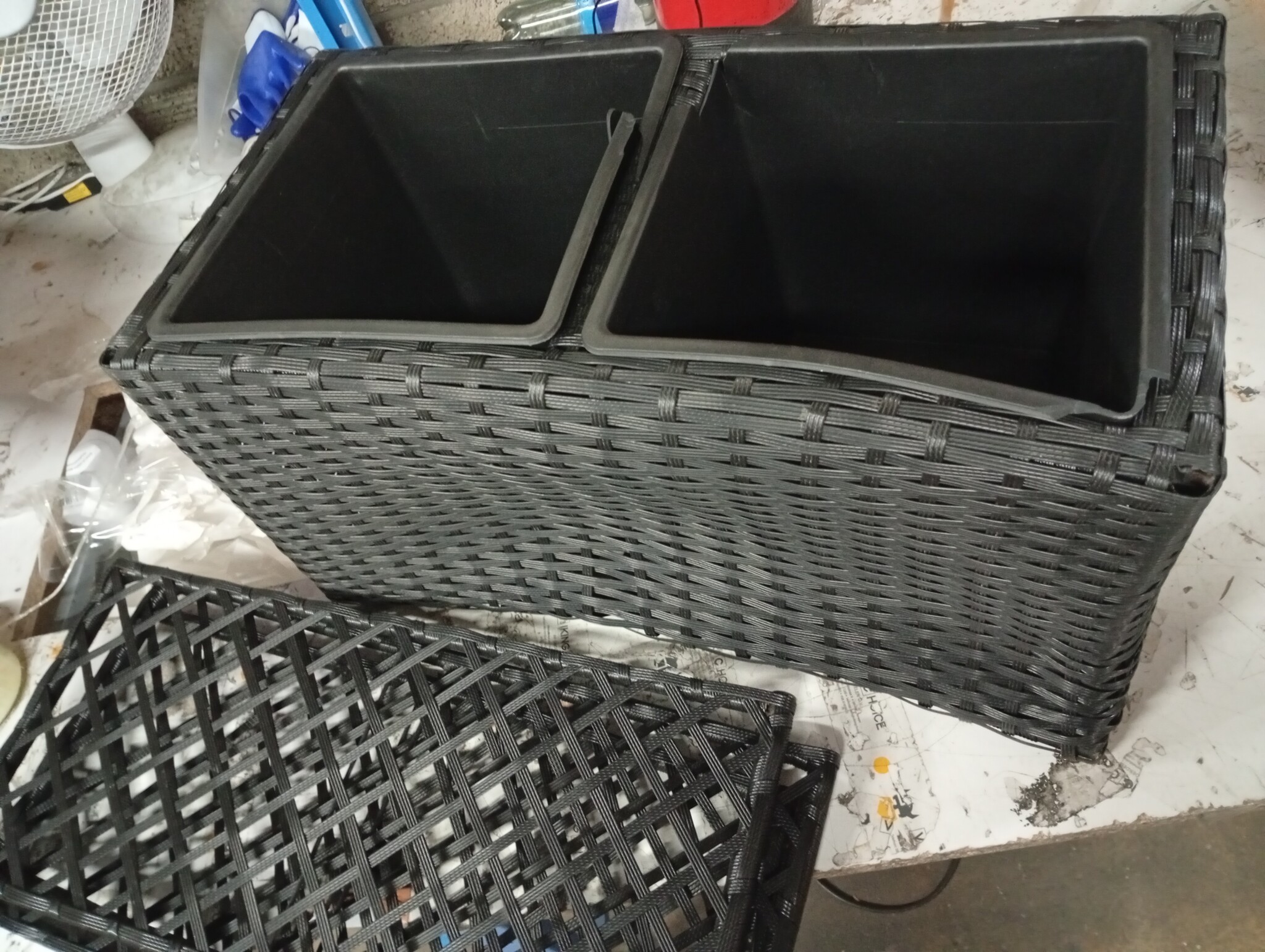 vidaXL Latwerkplantenbak Rattan Zwart - 60% Korting!