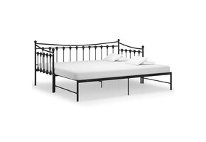 vidaXL Slaapbankframe Uittrekbaar Metaal Zwart 90x200 cm | 60% Korting