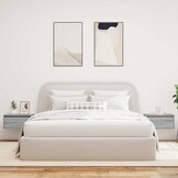 vidaXL Nachtkastjes met LED's (2x) | Wandgemonteerd, Grijs Sonoma Eiken | 40% Korting