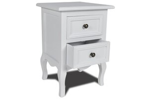 vidaXL Nachtkastje Wit | 59% Korting | 2 Lades