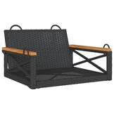 vidaXL Schommelbank Poly Rattan Zwart - 40% Korting