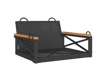 vidaXL Schommelbank Poly Rattan Zwart - 40% Korting