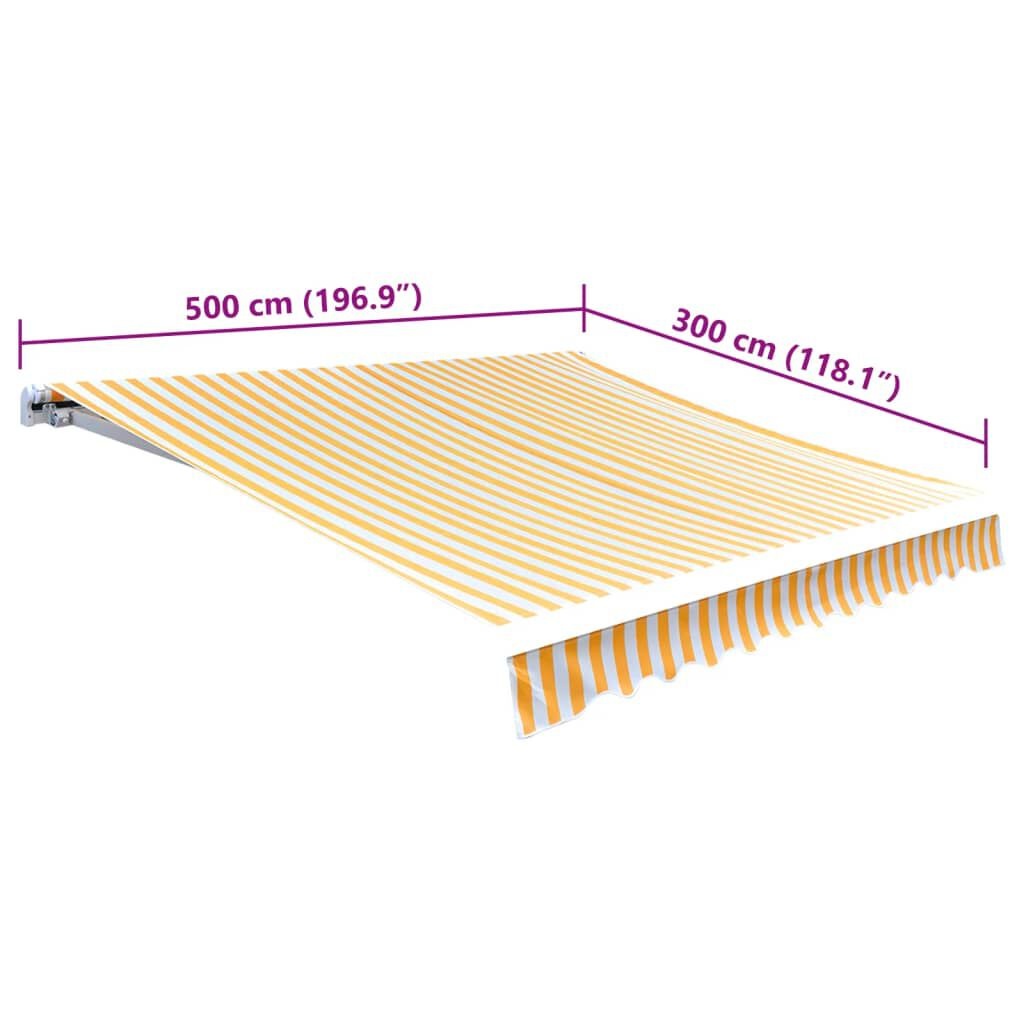 vidaXL Luifeldoek 500x300 cm Canvas Oranje/Wit - 51% Korting!