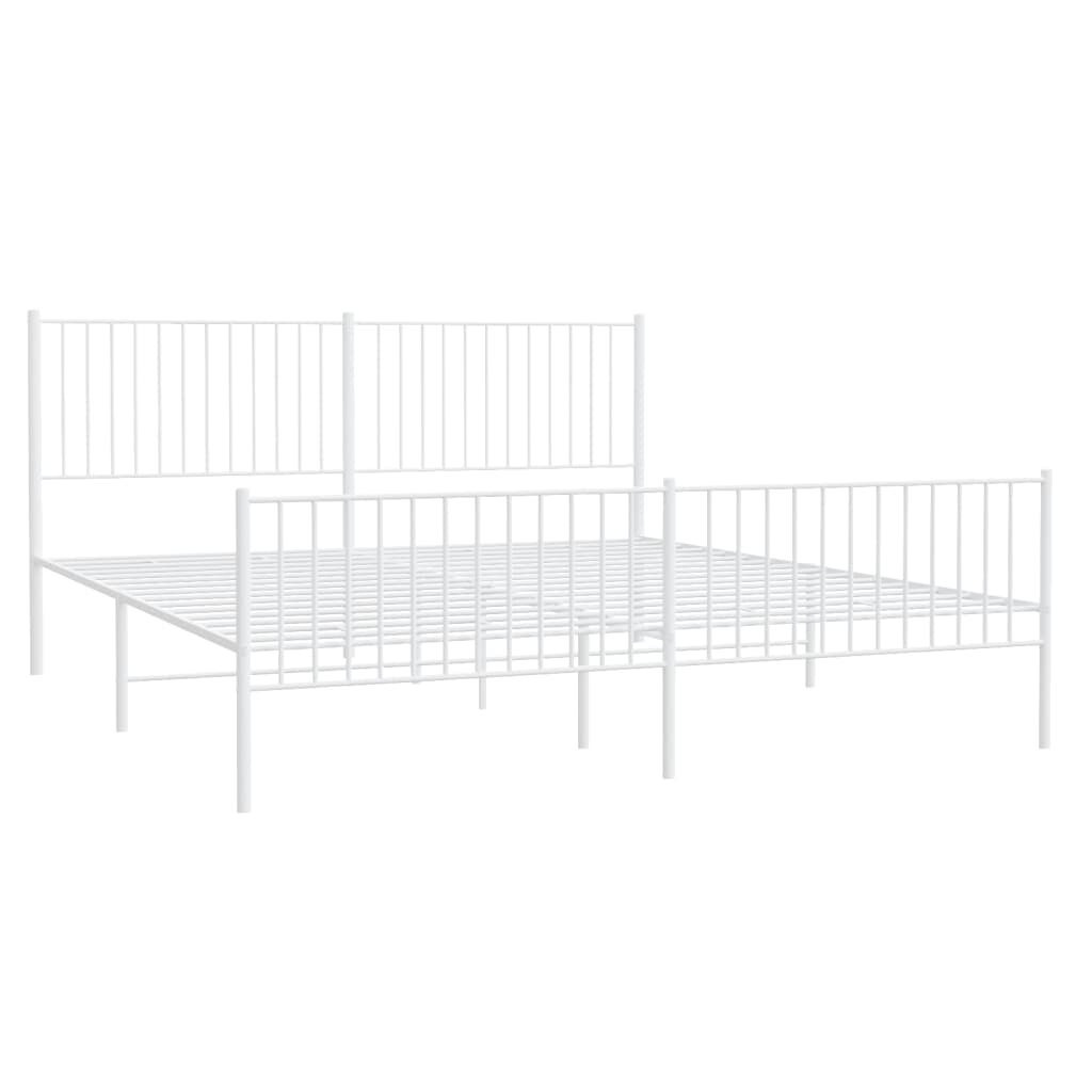vidaXL Bedframe Metaal Wit 200x200 cm - 60% Korting!