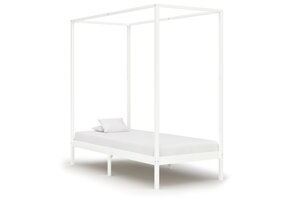 vidaXL Hemelbedframe Grenenhout Wit 100x200 - 40% Korting!