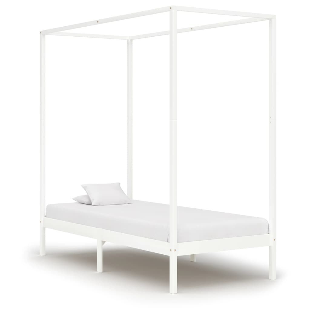 vidaXL Hemelbedframe Grenenhout Wit 100x200 - 40% Korting!