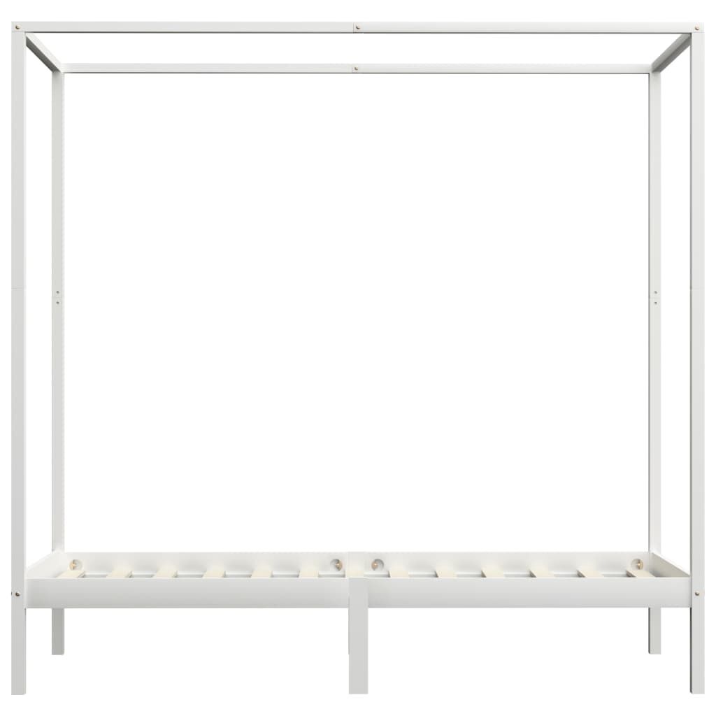 vidaXL Hemelbedframe Grenenhout Wit 100x200 - 40% Korting!