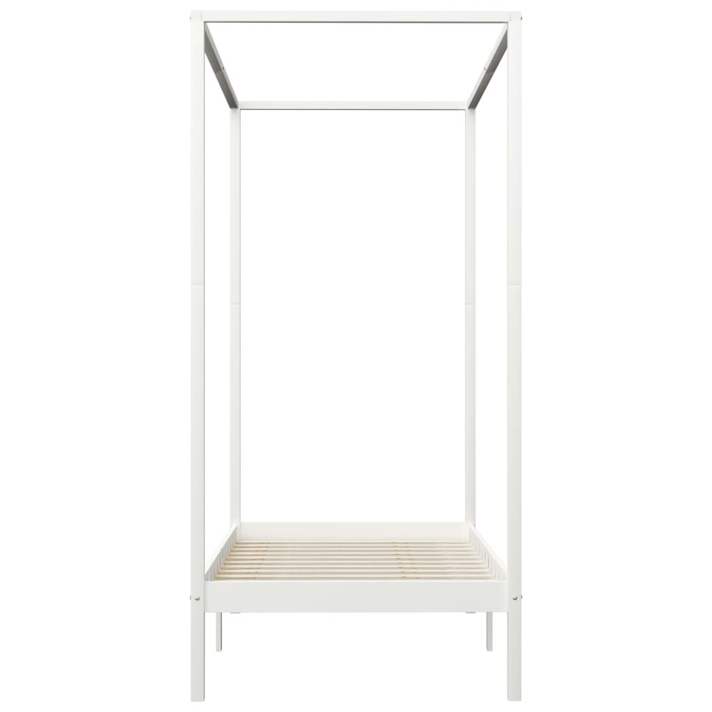 vidaXL Hemelbedframe Grenenhout Wit 100x200 - 40% Korting!
