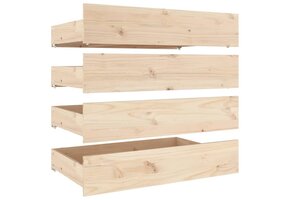 vidaXL Bedlades (4 st) Massief Grenenhout - 40% Korting