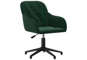 vidaXL Kantoorstoel Draaibaar Fluweel Donkergroen - 40% Korting!