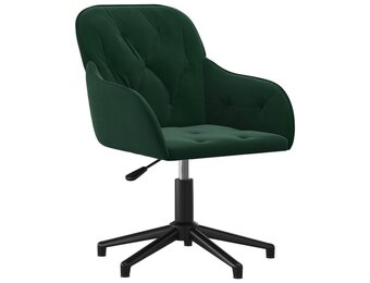 vidaXL Kantoorstoel Draaibaar Fluweel Donkergroen - 40% Korting!