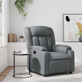 vidaXL Fauteuil Verstelbaar Kunstleer Grijs - Nu 35% Korting!