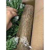 Kunstkerstboom 180cm - Sneeuw & Dennenappels - Houten Stam