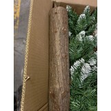 Kunstkerstboom 180cm - Sneeuw & Dennenappels - Houten Stam