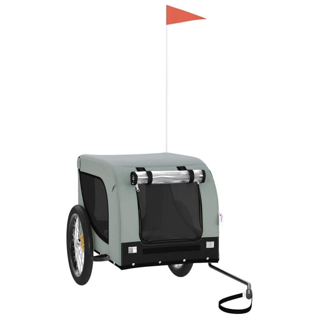 vidaXL Hondenfietstrailer Grijs/Zwart - 55% Korting!
