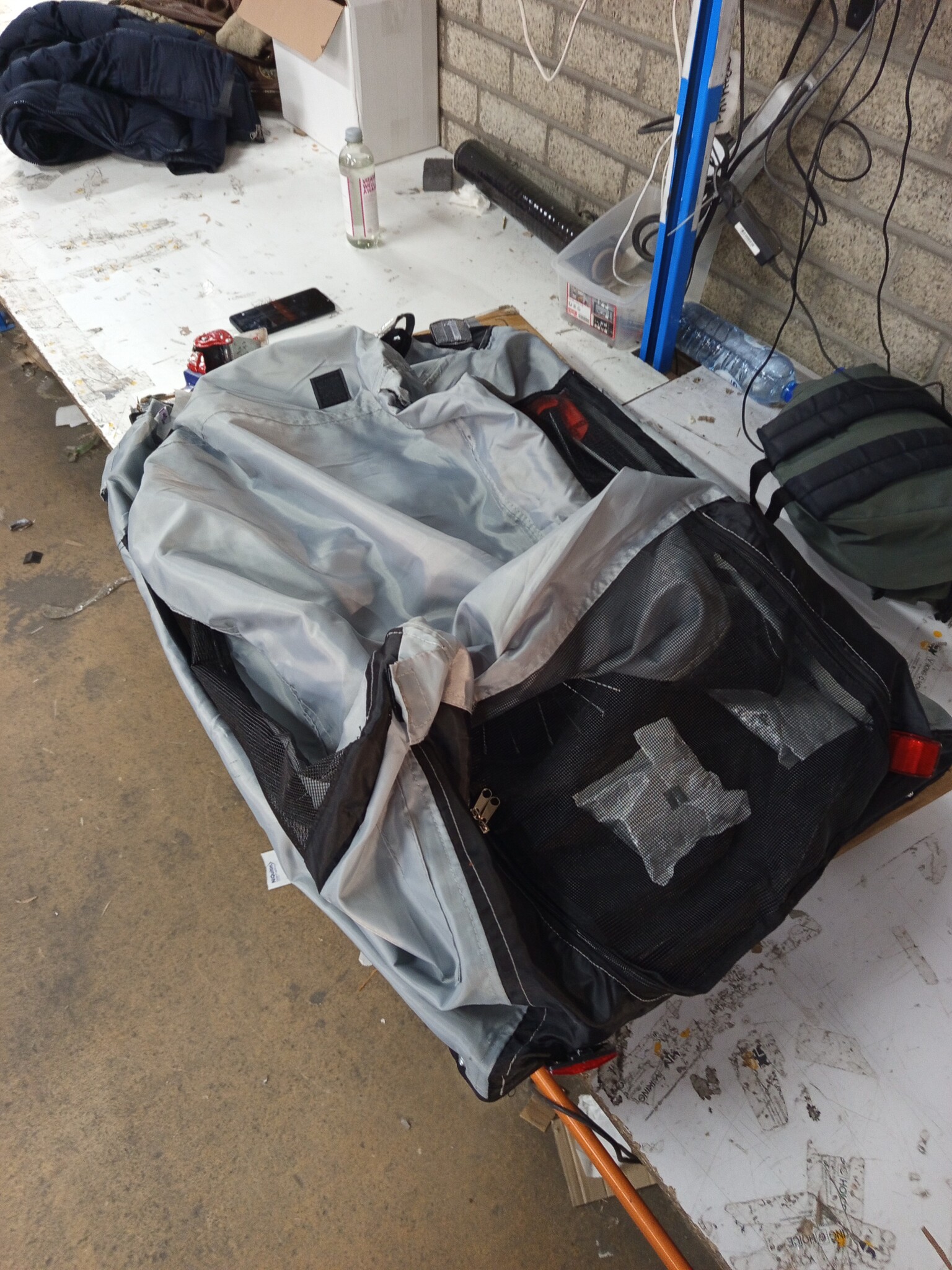 vidaXL Hondenfietstrailer Grijs/Zwart - 55% Korting!