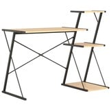 vidaXL Bureau met Schap 116x50x93cm Zwart/Eiken - 40% Korting!