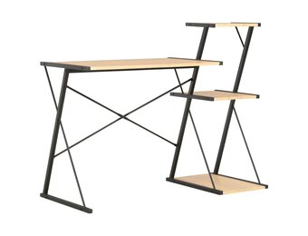 vidaXL Bureau met Schap 116x50x93cm Zwart/Eiken - 40% Korting!