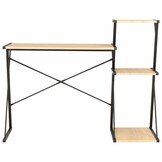 vidaXL Bureau met Schap 116x50x93cm Zwart/Eiken - 40% Korting!