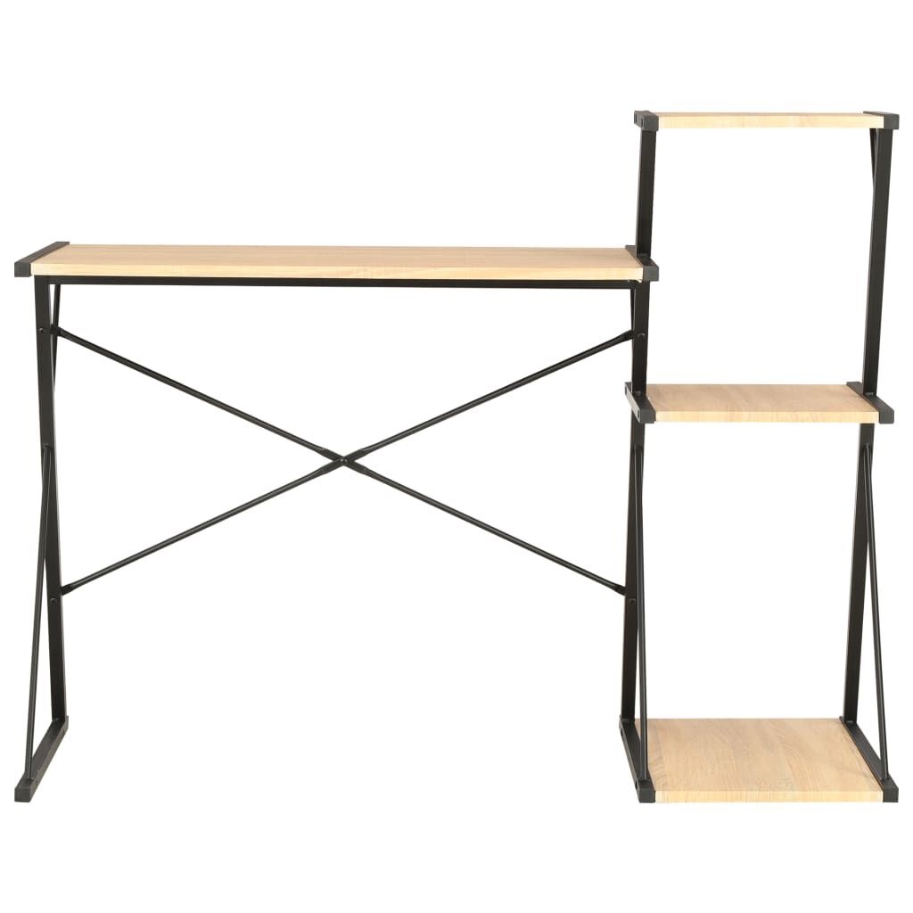 vidaXL Bureau met Schap 116x50x93cm Zwart/Eiken - 40% Korting!