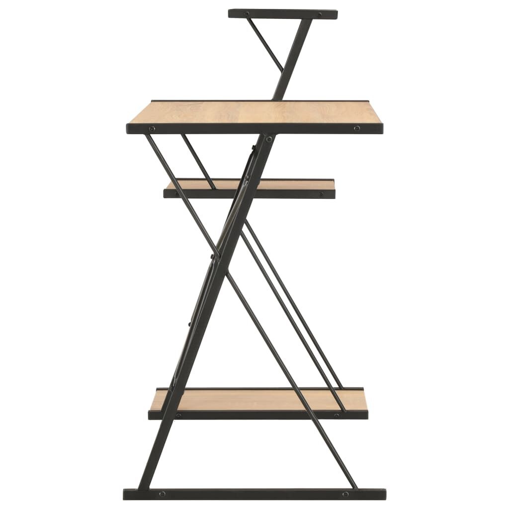 vidaXL Bureau met Schap 116x50x93cm Zwart/Eiken - 40% Korting!