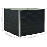 vidaXL Verhoogde Plantenbak Antraciet - 100x100x77cm (70% KORTING)