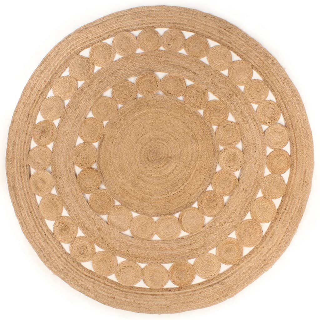 vidaXL Gevlochten Jute Tapijt Rond 210 cm | 51% Korting