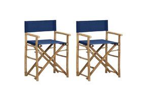 vidaXL Regisseursstoelen 2 st Blauw Bamboe/Stof - 46% Korting!