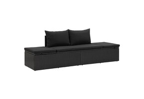 vidaXL Ligbed Poly Rattan Zwart - 46% Korting!