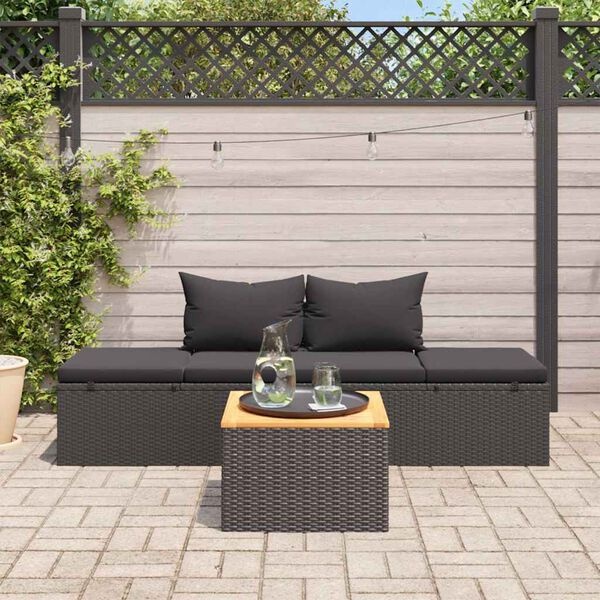 vidaXL Ligbed Poly Rattan Zwart - 46% Korting!