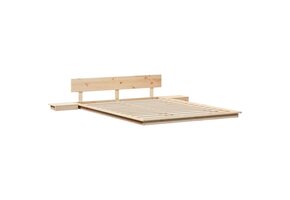 vidaXL Houten Bedframe met Nachttafel - Bruin (150x200cm) - 46% Korting!