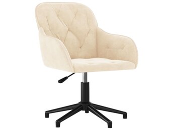 vidaXL Kantoorstoel Fluweel Crème - 55% Korting!