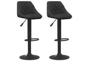 vidaXL Barkrukken Fluweel Zwart (2 stuks) - 40% Korting!