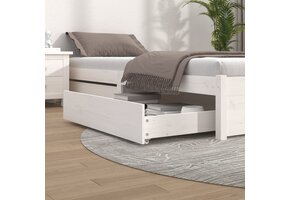 vidaXL Bedlades 2 st. Massief Grenenhout Wit - 46% Korting!