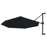 vidaXL Wandparasol 300 cm Zwart - 61% Korting