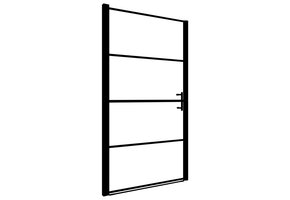 vidaXL Douchedeur mat 81x195 cm gehard glas zwart