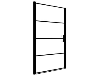 VidaXL Douchedeur Mat Zwart 81x195 cm | Gehard Glas | Nu 51% Korting!