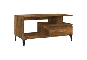 vidaXL Salontafel 90x49x45 cm bewerkt hout gerookt eikenkleurig