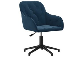 vidaXL Kantoorstoel draaibaar fluweel blauw