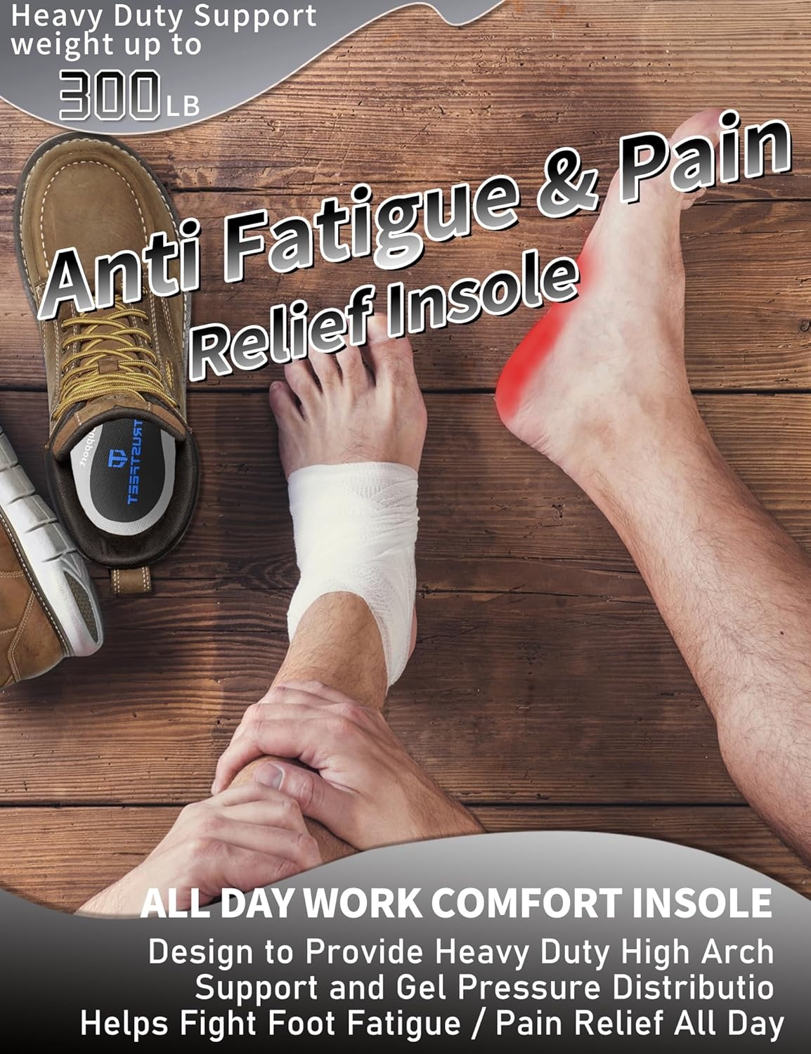 Comfortabele werkinlegzolen (M, 41-43) - Gel & Boogondersteuning - Anti-vermoeidheid - 41% Korting!