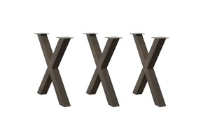 vidaXL Eettafelpoten X-vormig Staal Naturel - 55% Korting!