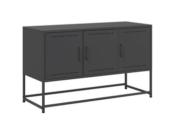 VidaXL TV-meubel Staal Zwart - Industrieel - 55% Korting!