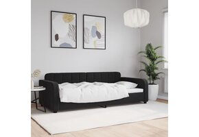 VidaXL Slaapbank Fluweel Zwart 90x200cm | Nu 40% Korting!