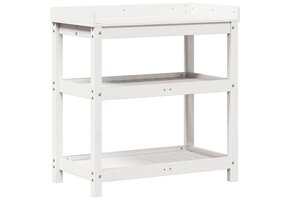 vidaXL Oppottafel Grenenhout Wit - 55% Korting!