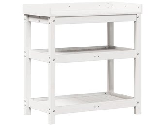 vidaXL Oppottafel Grenenhout Wit - 55% Korting!