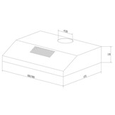 Onderbouw Afzuigkap - Zwart - 280 m³/u - LED - 3 standen