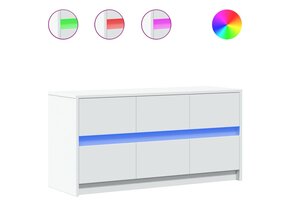 vidaXL Tv-meubel met LED 100x34x50 cm bewerkt hout wit