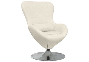 vidaXL Eivormige stoel Crème 63 x 73 x 90 cm Fluweel