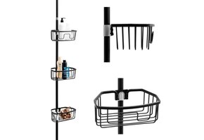 Telescopische doucherek - zwart - 3 niveaus
