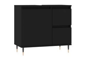 vidaXL Badkamerkast Zwart - 65x33x60cm | Nu 55% Korting!